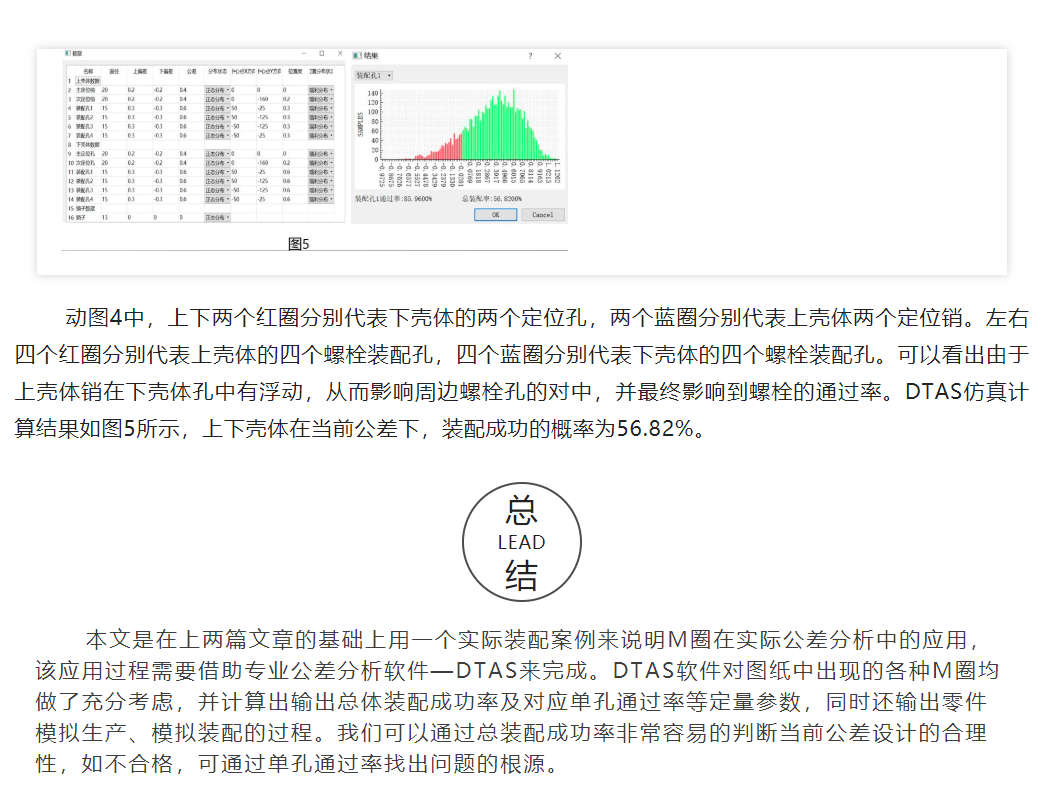 DTAS尺寸公差分析与尺寸链计算：M圈的那些事儿之M圈在实际装配中的应用 (三)DTAS3D尺寸公差分析及尺寸链计算软件结果图