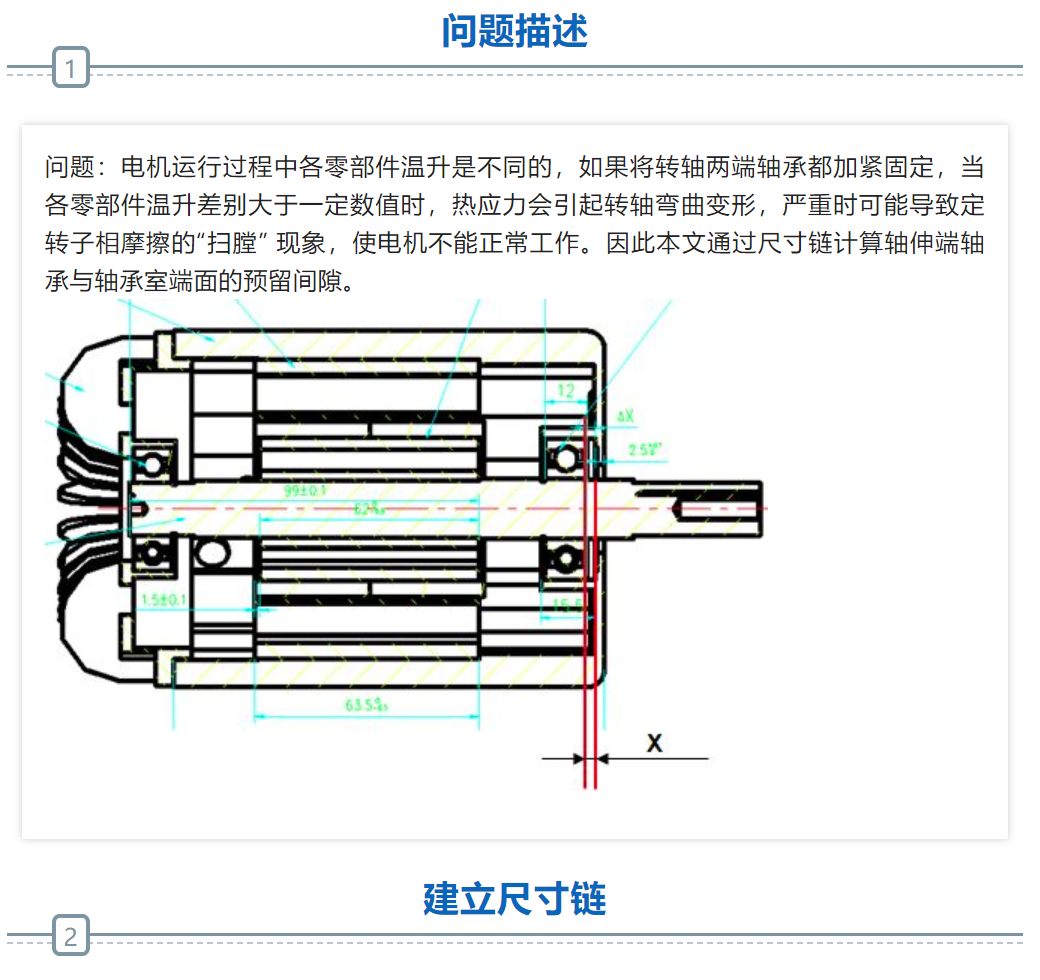 DTAS电机尺寸链计算和公差分析-电机轴承预留间隙尺寸链计算(图1)