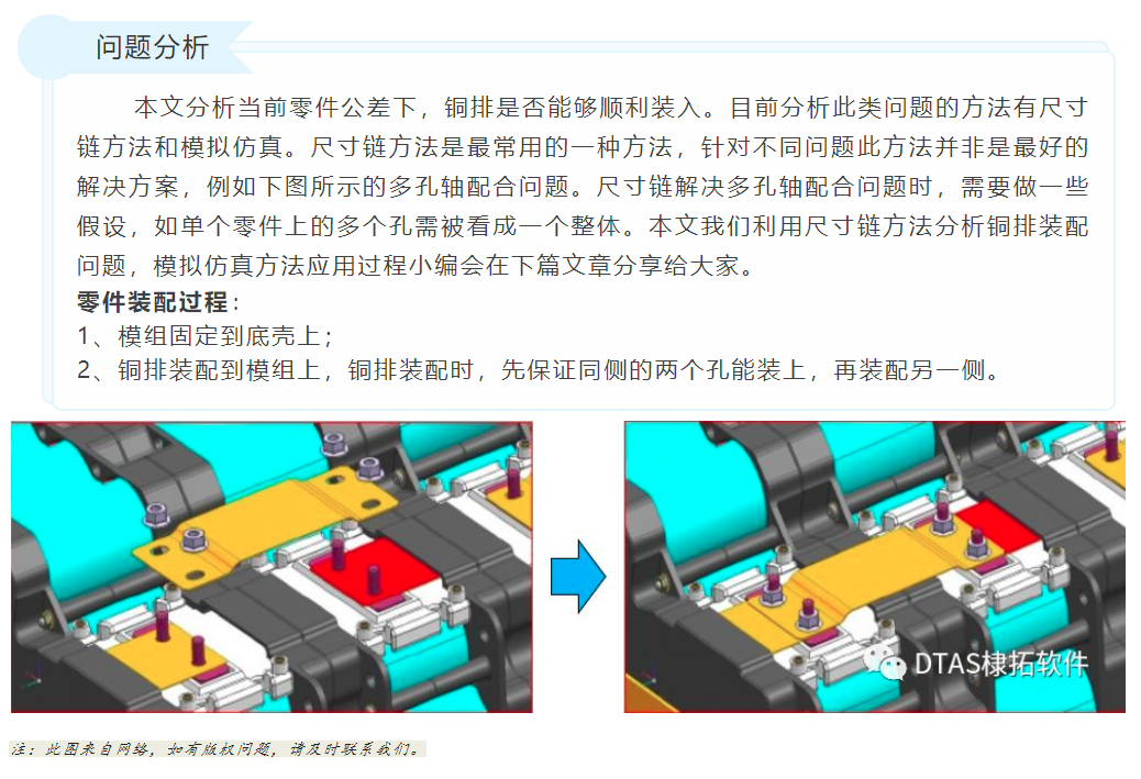DTAS尺寸公差分析尺寸链计算软件在新能源电池行业的应用—铜排装配(图1)