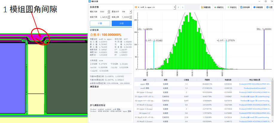DTAS 3D尺寸公差分析及尺寸链计算软件电池包公差仿真案例(图1)